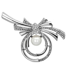 Load image into Gallery viewer, LO2938 - Imitation Rhodium White Metal Brooches with Synthetic Pearl in White