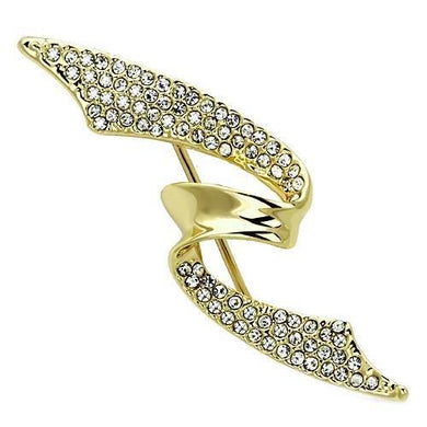 LO2940 - Flash Gold White Metal Brooches with Top Grade Crystal  in Clear