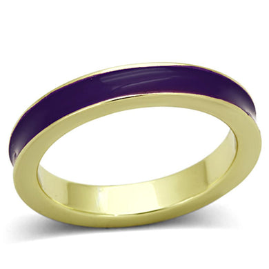 LO2969 Gold Brass Ring with Epoxy in Amethyst