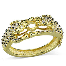 Load image into Gallery viewer, LO3083 - Gold Brass Bangle with Top Grade Crystal  in Clear
