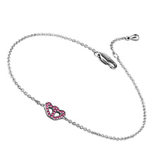 Load image into Gallery viewer, LO3229 - Rhodium Brass Bracelet with Top Grade Crystal  in Rose