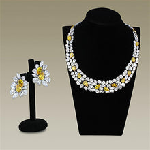 Load image into Gallery viewer, LO3293 Rhodium Brass Jewelry Sets with AAA Grade CZ in Topaz