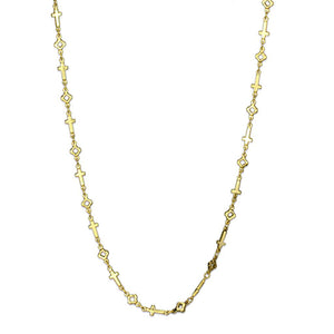 LO3453 - Flash Gold Brass Necklace with No Stone