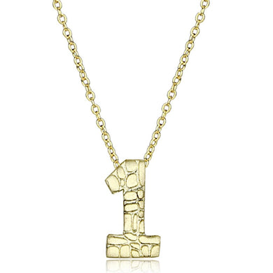 LO3460 - Flash Gold Brass Chain Pendant with Top Grade Crystal  in Clear