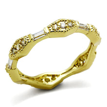 Load image into Gallery viewer, LO3552 - Gold Brass Ring with AAA Grade CZ  in Clear
