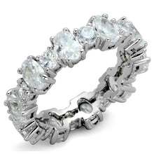 Load image into Gallery viewer, LO3561 - Rhodium Brass Ring with AAA Grade CZ  in Clear