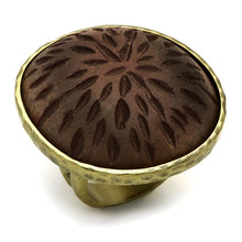 Load image into Gallery viewer, LO3602 - Antique Copper Brass Ring with Synthetic Synthetic Stone in Gray