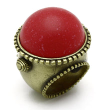 Load image into Gallery viewer, LO3603 - Antique Copper Brass Ring with Synthetic Synthetic Stone in Siam