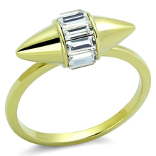 Load image into Gallery viewer, LO3657 - Gold Brass Ring with Top Grade Crystal  in Clear