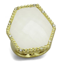 Load image into Gallery viewer, LO3691 - Gold &amp; Brush Brass Ring with Synthetic Synthetic Stone in Clear