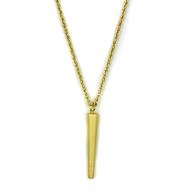 LO3710 - Gold & Brush Brass Chain Pendant with No Stone