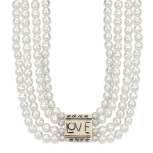 Load image into Gallery viewer, LO3820 - Antique Silver White Metal Necklace with Synthetic Glass Bead in White