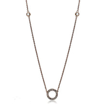 Load image into Gallery viewer, LO3846 - Rose Gold Brass Necklace with AAA Grade CZ  in Clear