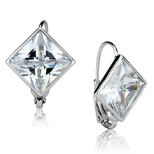 Load image into Gallery viewer, LO3868 - Rhodium Brass Earrings with AAA Grade CZ  in Clear