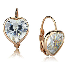 Load image into Gallery viewer, LO3872 - Rose Gold Brass Earrings with AAA Grade CZ  in Clear