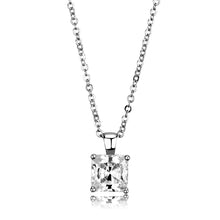 Load image into Gallery viewer, LO3931 - Rhodium Brass Chain Pendant with AAA Grade CZ  in Clear