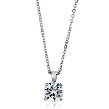 Load image into Gallery viewer, LO3932 - Rhodium Brass Chain Pendant with AAA Grade CZ  in Clear