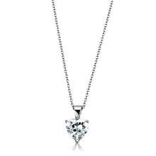 Load image into Gallery viewer, LO3936 - Rhodium Brass Chain Pendant with AAA Grade CZ  in Clear
