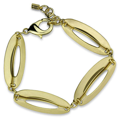 LO3941 - Gold & Brush Brass Bracelet with No Stone