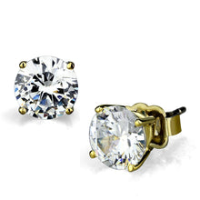 Load image into Gallery viewer, LO3949 - Gold Brass Earrings with AAA Grade CZ  in Clear