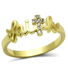 Load image into Gallery viewer, LO3963 Flash Gold Brass Ring with Top Grade Crystal in K2