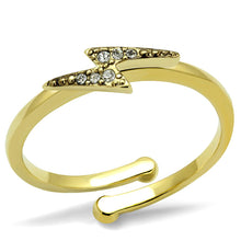 Load image into Gallery viewer, LO4048 - Flash Gold Brass Ring with Top Grade Crystal  in Clear