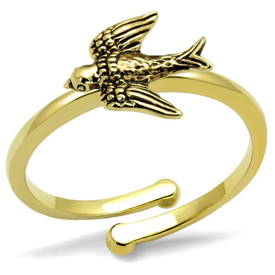 LO4054 - Flash Gold Brass Ring with No Stone