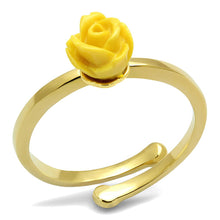 Load image into Gallery viewer, LO4061 - Flash Gold Brass Ring with Synthetic Synthetic Stone in Topaz