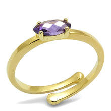 Load image into Gallery viewer, LO4068 - Flash Gold Brass Ring with AAA Grade CZ  in Amethyst