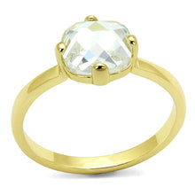 Load image into Gallery viewer, LO4078 - Flash Gold Brass Ring with AAA Grade CZ  in Clear