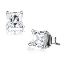 Load image into Gallery viewer, LO4084 - Rhodium Brass Earrings with AAA Grade CZ  in Clear