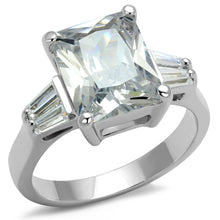 Load image into Gallery viewer, LO4091 - Rhodium Brass Ring with AAA Grade CZ  in Clear