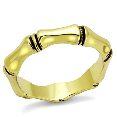 LO4099 - Gold Brass Ring with Epoxy  in Jet
