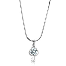 Load image into Gallery viewer, LO4161 - Rhodium Brass Chain Pendant with AAA Grade CZ  in Clear