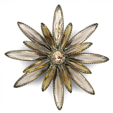 LO4176 - Antique Copper Brass Brooches with Synthetic Synthetic Glass in Champagne