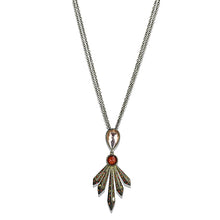 Load image into Gallery viewer, LO4216 - Antique Copper Brass Necklace with Synthetic Synthetic Glass in Champagne