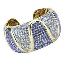 Load image into Gallery viewer, LO4276 - Gold Brass Bangle with Top Grade Crystal  in Multi Color