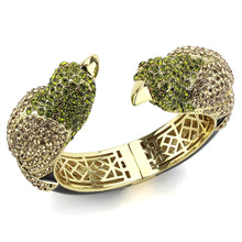 Load image into Gallery viewer, LO4331 - Gold Brass Bangle with Top Grade Crystal  in Multi Color