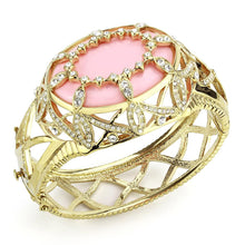 Load image into Gallery viewer, LO4347 - Gold Brass Bangle with Synthetic  in Rose