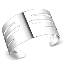 Load image into Gallery viewer, LO4659 - Matte Rhodium &amp; Rhodium Stainless Steel Bangle with No Stone