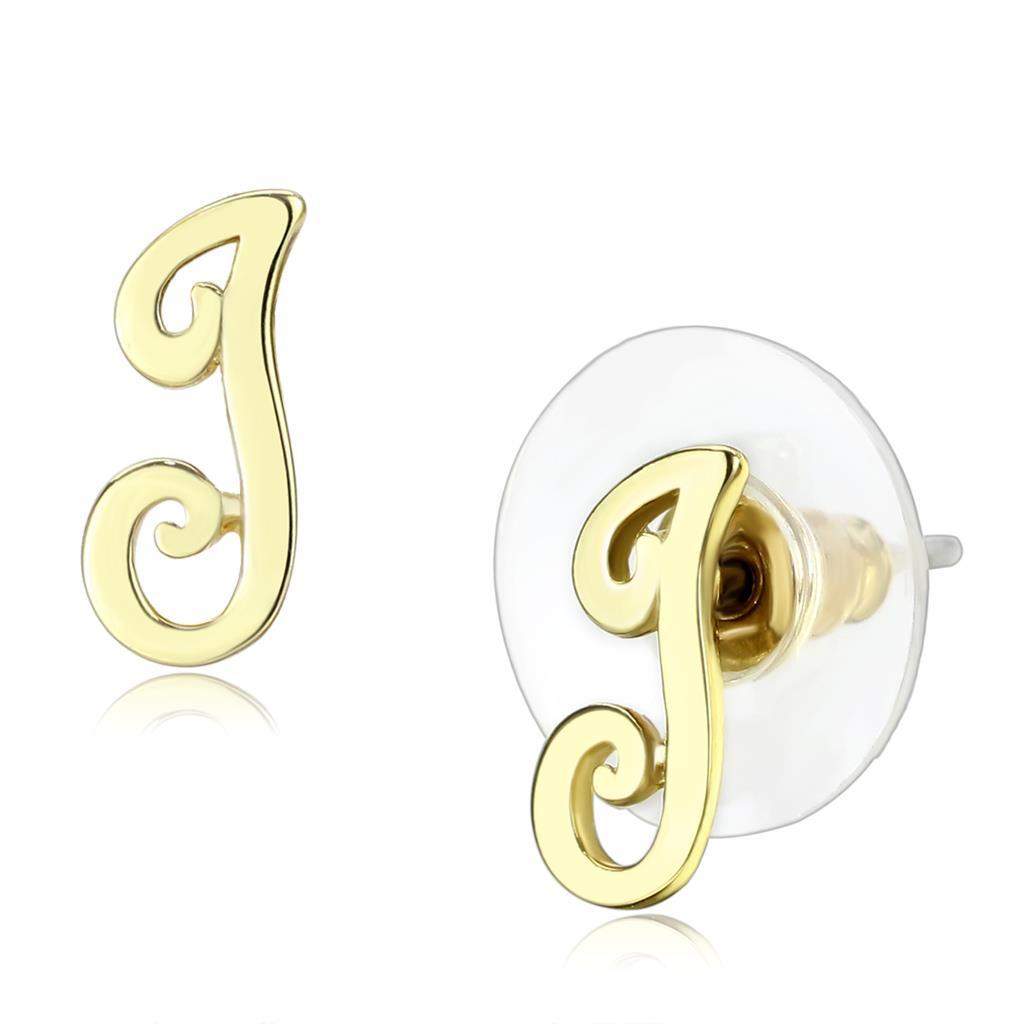 LO4668 - Flash Gold Brass Earrings with No Stone