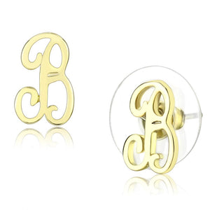 LO4669 - Flash Gold Brass Earrings with No Stone