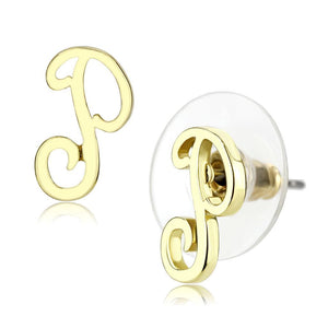 LO4671 - Flash Gold Brass Earrings with No Stone