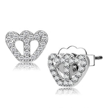 Load image into Gallery viewer, LO4673 - Rhodium Brass Earrings with Top Grade Crystal  in Clear