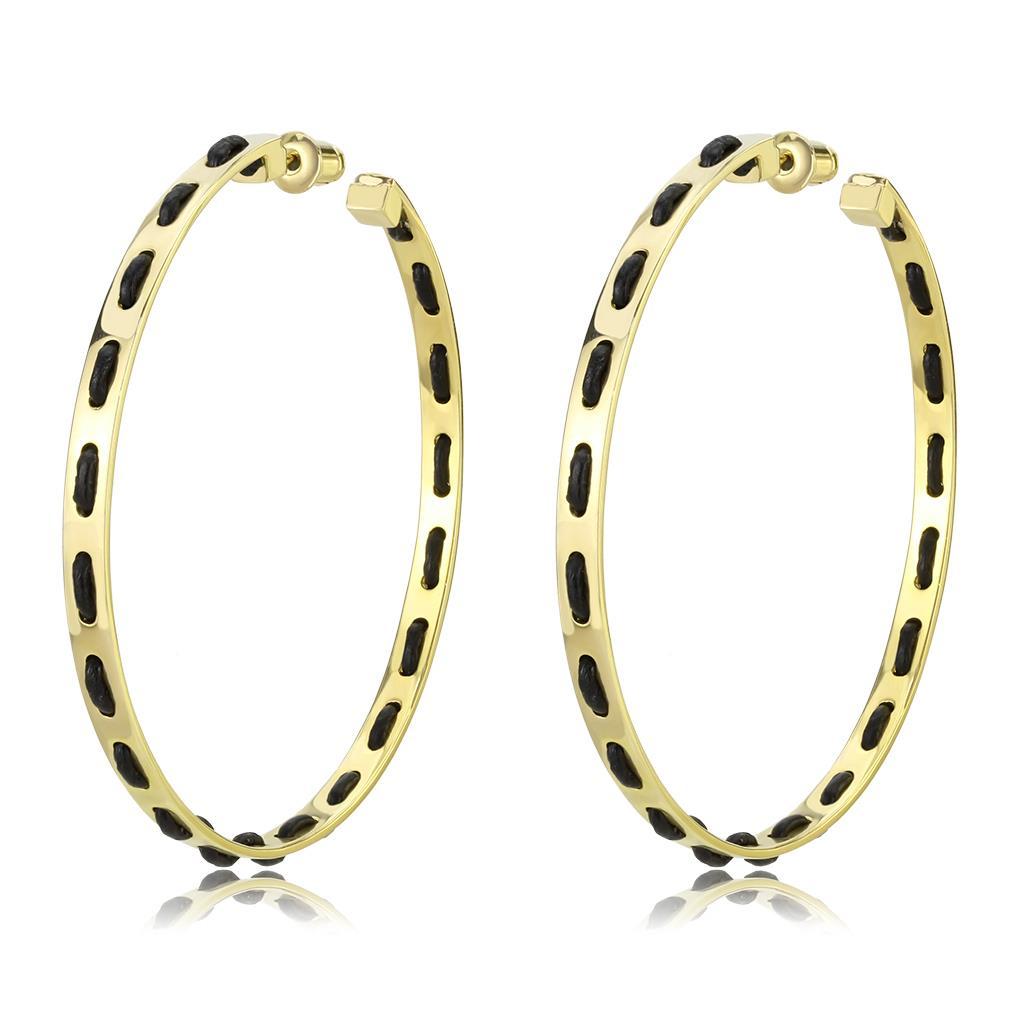 LO4678 - Gold Brass Earrings with No Stone