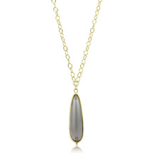 Load image into Gallery viewer, LO4687 - Gold &amp; Brush Brass Chain Pendant with Synthetic Synthetic Stone in Gray