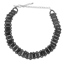 Load image into Gallery viewer, LO4724 - Rhodium White Metal Necklace with Synthetic Synthetic Glass in Jet