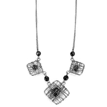 Load image into Gallery viewer, LO4727 - Ruthenium White Metal Necklace with Synthetic Synthetic Glass in Jet