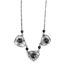 Load image into Gallery viewer, LO4728 - Ruthenium White Metal Necklace with Synthetic Synthetic Glass in Jet