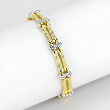Load image into Gallery viewer, LO4737 - Gold+Rhodium Brass Bracelet with AAA Grade CZ  in Clear